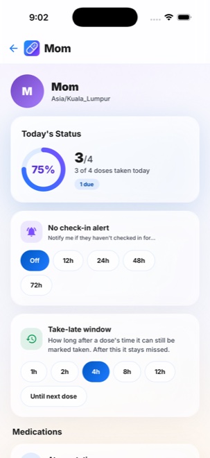 Caregiver view of a family member